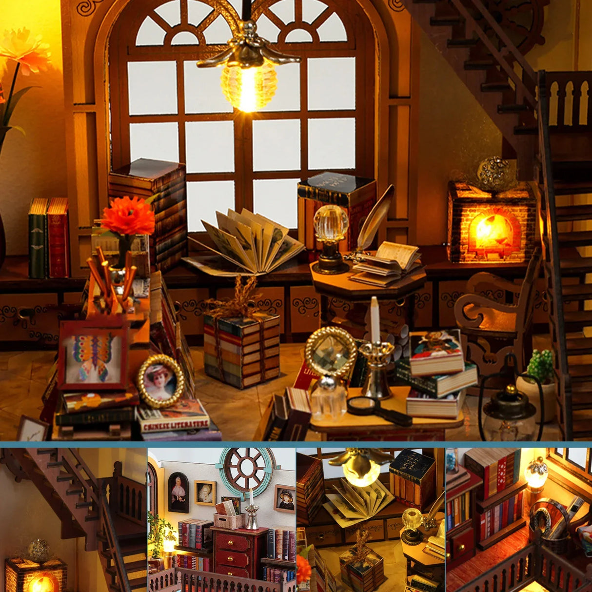 DIY book corner kit with led light 3D