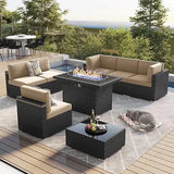 7/8 Pieces Outdoor Patio Furniture Set with Fire