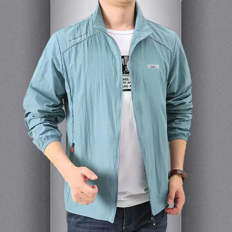 Summer Lightweight Jacket Men Windbreaker Thin Skin Raincoat