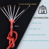 100m 550 Military Reflective Paracord 7 Strand 4mm