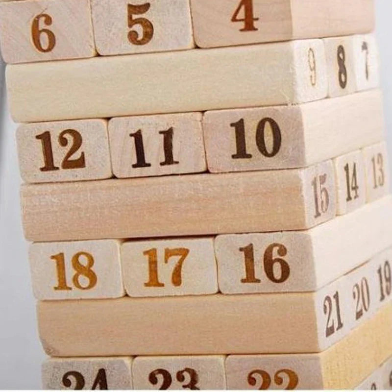 48PCS natural wood color building block balance game