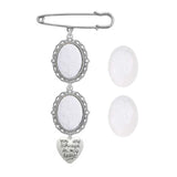 Wedding Boutonniere Bouquet Photo Memorial Charm Pin Round