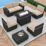 7/8 Pieces Outdoor Patio Furniture Set with Fire