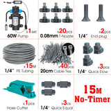 60W Self-Priming Pressurize Pump Mist Nozzle Watering System