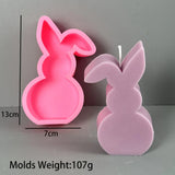 Cute Squatting Rabbit Silicone Mold 3D Animal Candle