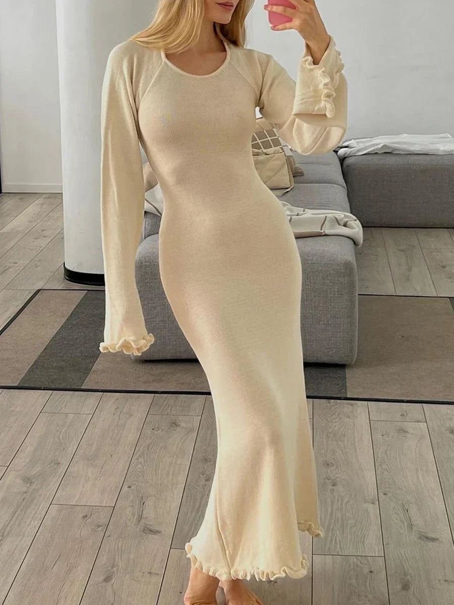 chic and elegant Women's Long Sleeve Knitted Bodycon