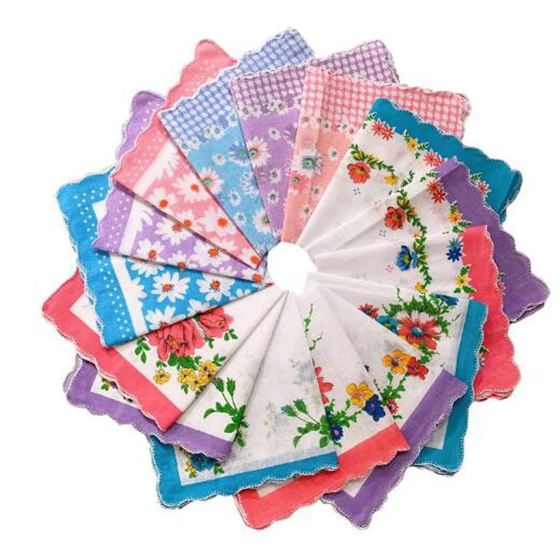Fashion lace 100%cotton printed Handkerchiefs baby Handkerchief children