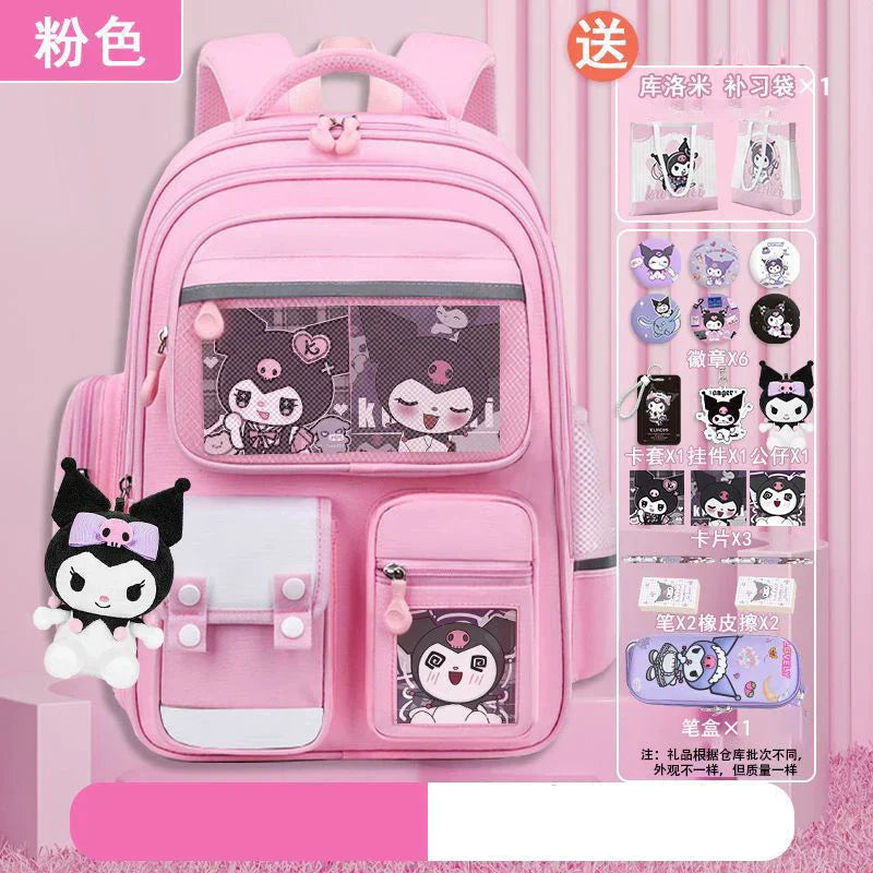 Sanrioed Kuromi Anime Cute Large Capacity Backpack Schoolbags