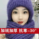 Fashion Winter Women Windproof Hat and Scarf in