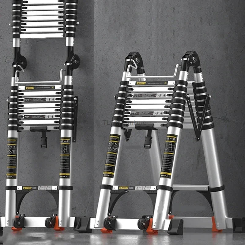 Home Kitchen Telescopic Ladder Aluminum Alloy Step Stools