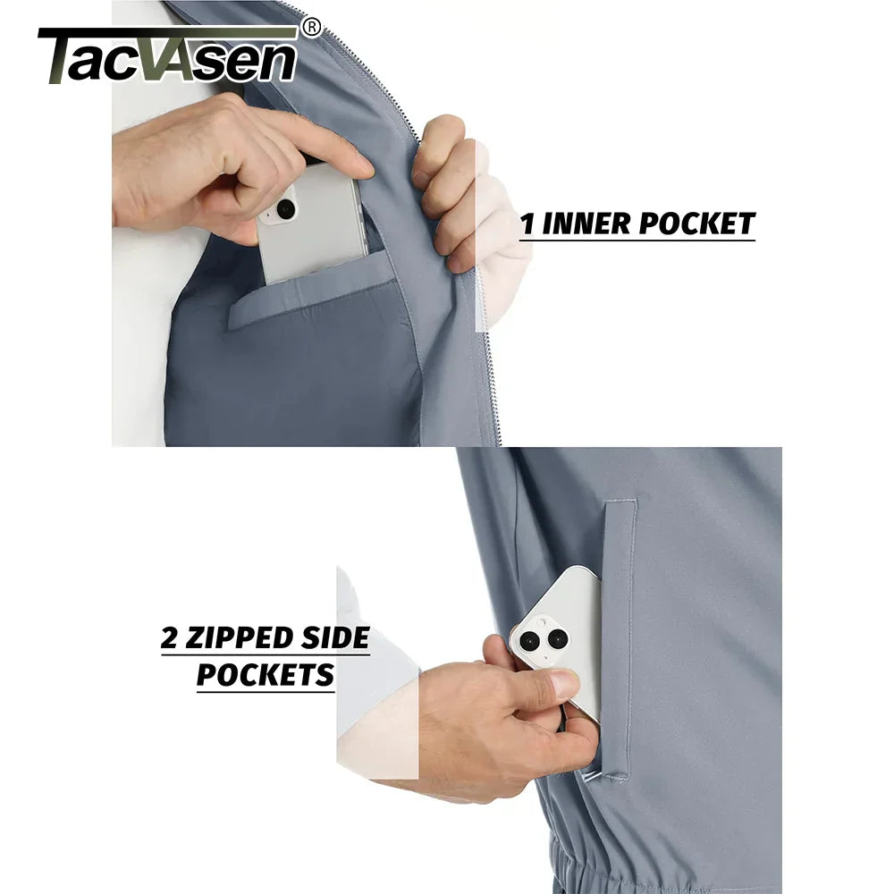 TACVASEN Lightweight Work Jackets Mens Classic Tunic Style