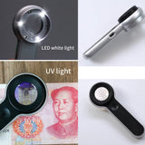 60X Magnifier with UV Light Handheld Illuminated Magnifying