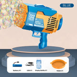 132Hole Rocket Luminous Bubble Gun Gatling Electric Soap