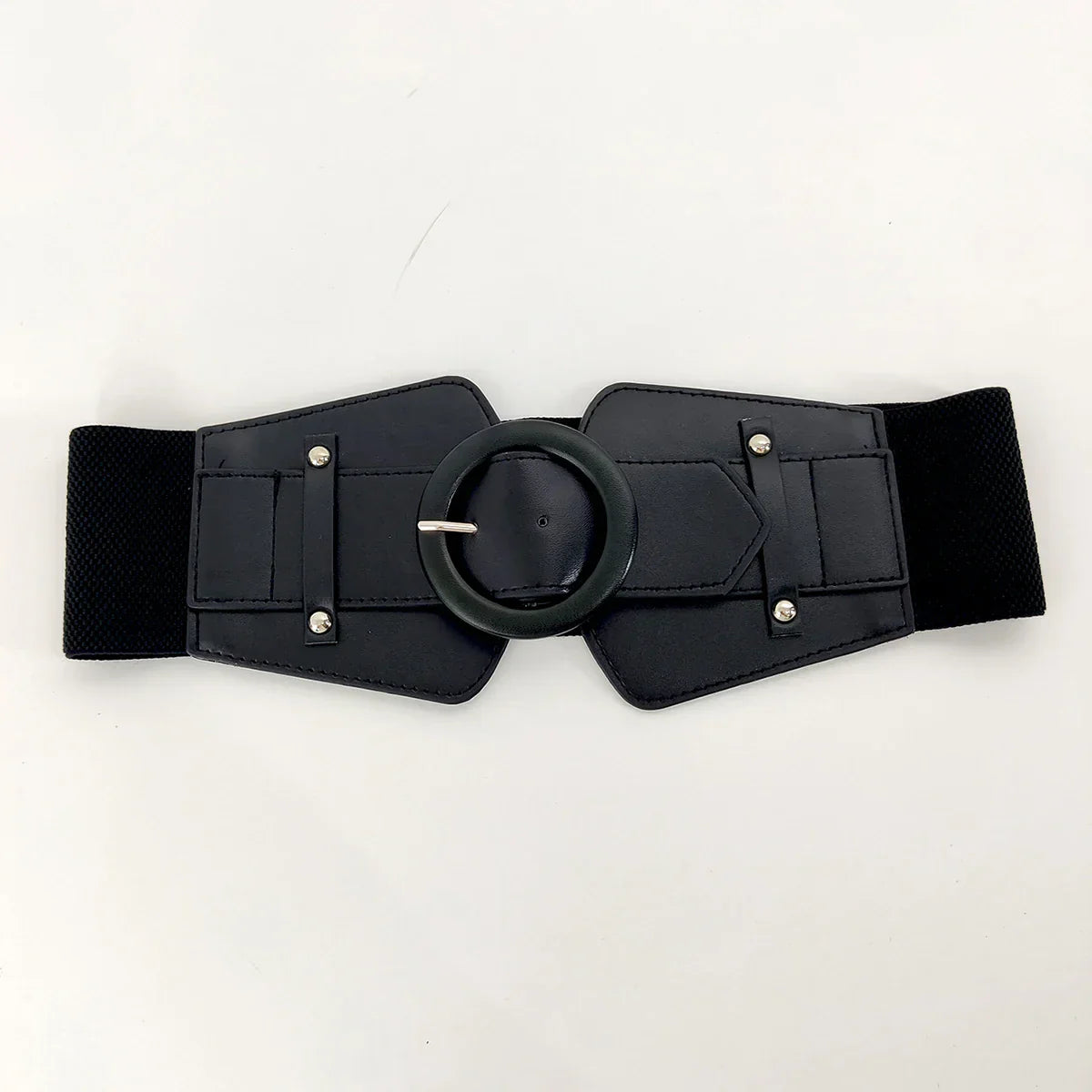 Black Wide Stretch Cummerbunds Female Waist Elastic Corset