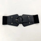 Black Wide Stretch Cummerbunds Female Waist Elastic Corset