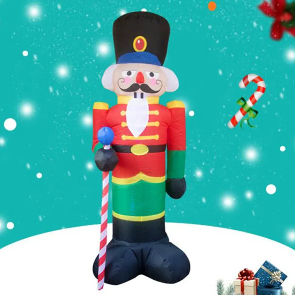 2.4M Inflatable Nutcracker Soldier Outdoors Christmas Decorations Home