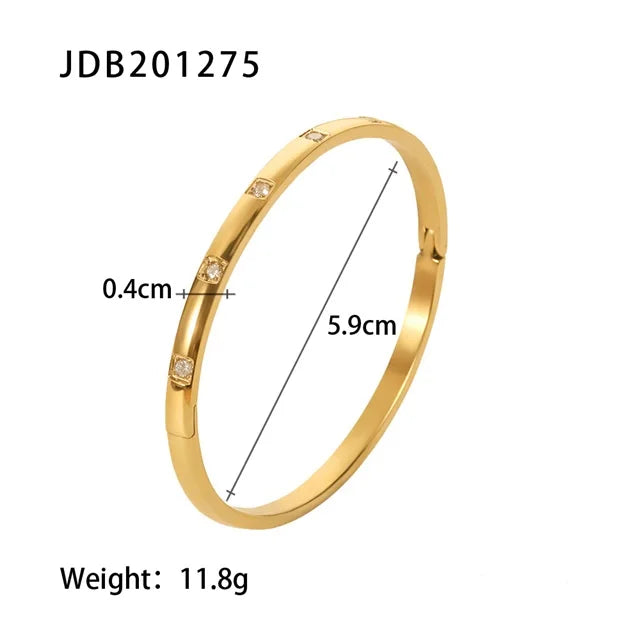 Youthway 18k Gold Stainless Steel Bangles Winter Stacking