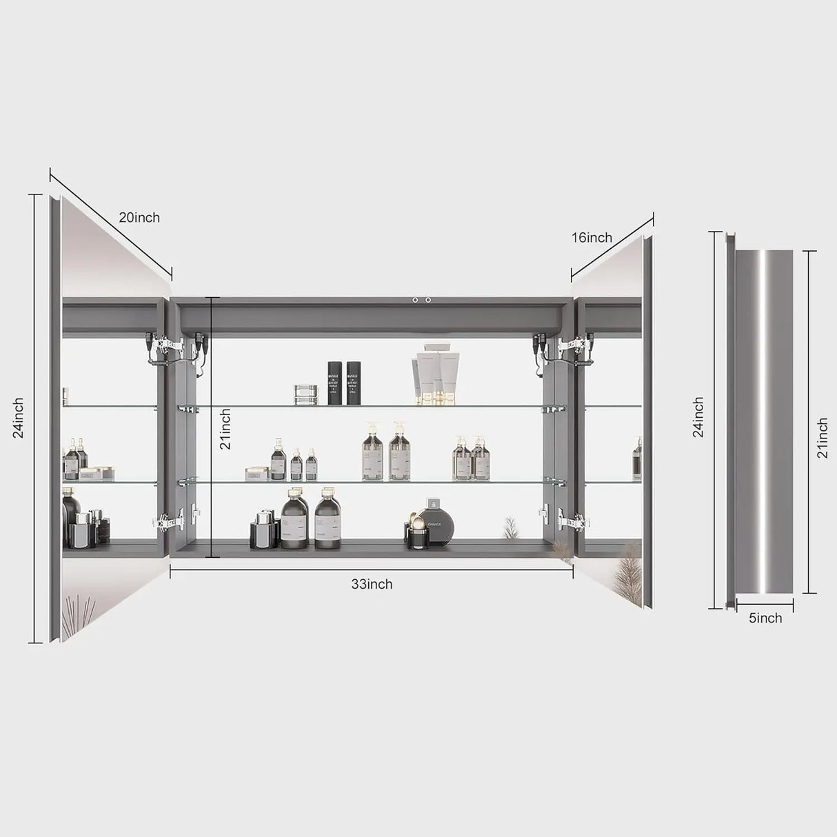 MIRPLUS 36 X 24 inch Bathroom Medicine Cabinet
