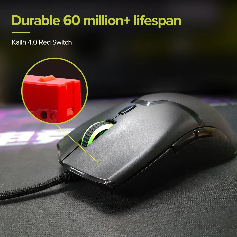 Delux M800 RGB 2.4Ghz Wireless Gaming Mouse Dual