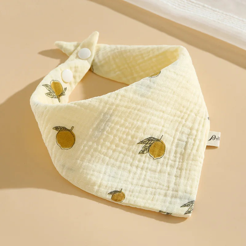 Baby Bibs Muslin Cotton Stuff Newborn Snap Button