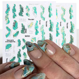 Purple Marble Nails Stickers Smoke Design Manicure Decals