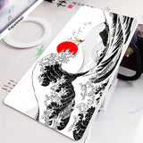 Black and White Wave Art Mouse Pad XXL