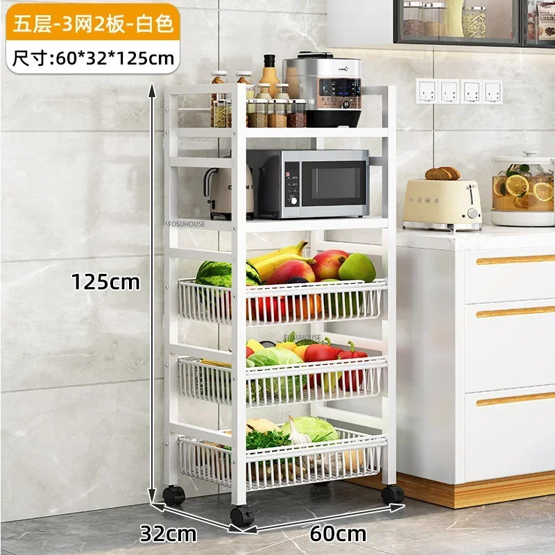 Home Kitchen Trolley Multifunction Oven Microwave Cart Moving