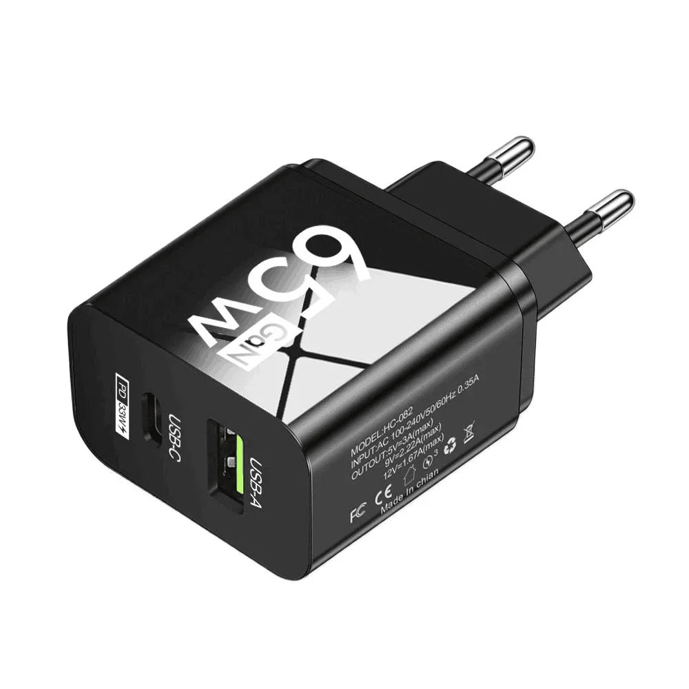 GaN 65W PD USB Type C Charger Mobile