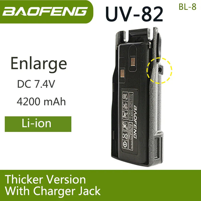 Baofeng UV 82 BL-8 Battery Walkie Talkie Ham