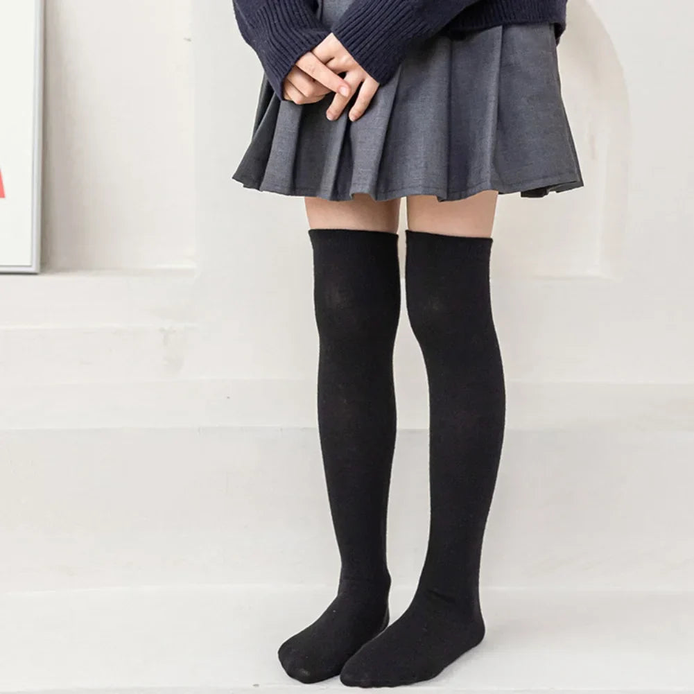 35-42cm Kids Girls Splicing Stockings Winter Warm High