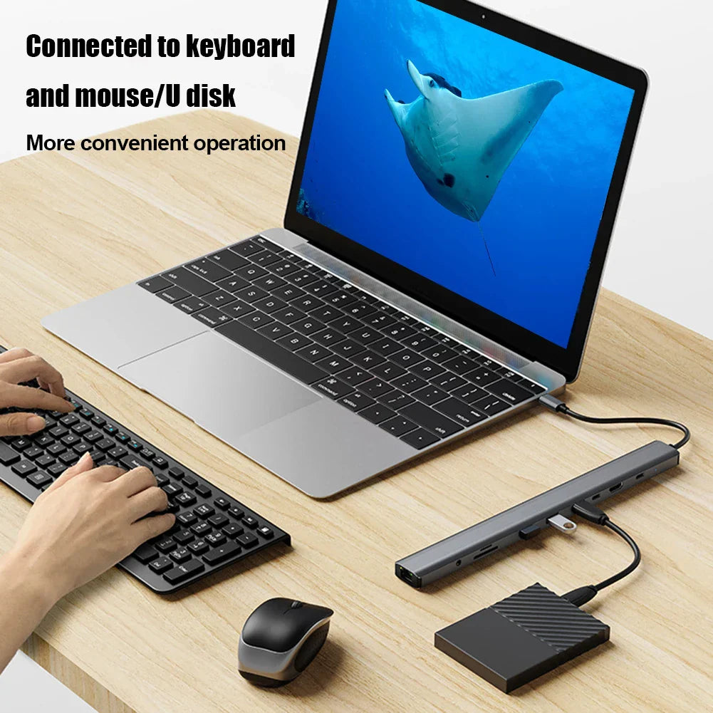 10 in 1 USB Hub Dock AUX HD-compatible