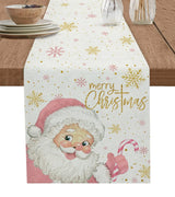 Pink Santa Claus Theme Decoration Kitchen Table Rectangular
