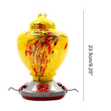 Hummingbird Feeder for Outdoors Hanging Hand Blown Glass