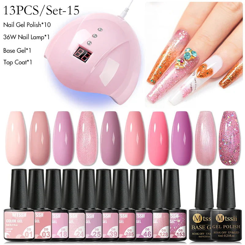 Mtssii 13/16Pcs Gel Nail Polish Set With 36W