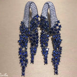 Bilincolor Golden Orange Long Tassel Earring for Women
