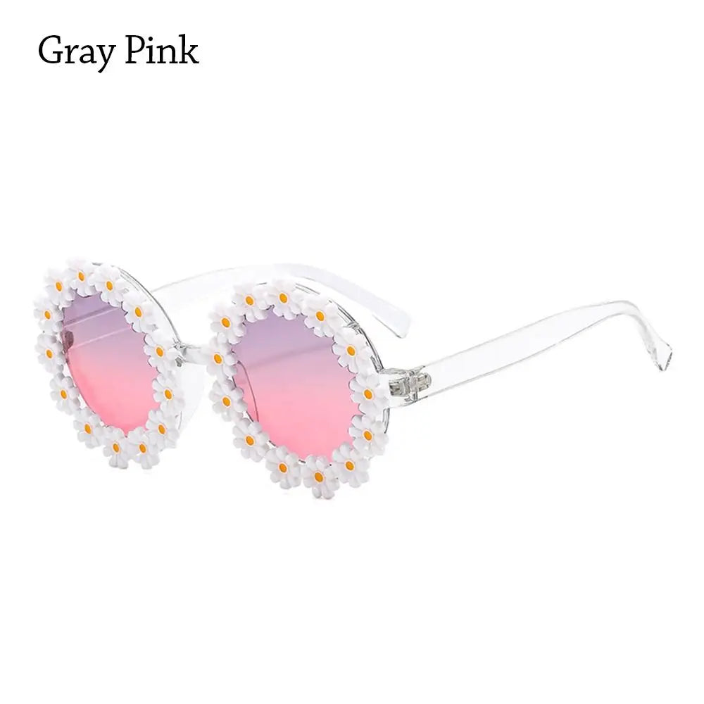 Fashion Retro Daisy Sunglasses for Women Round Flower