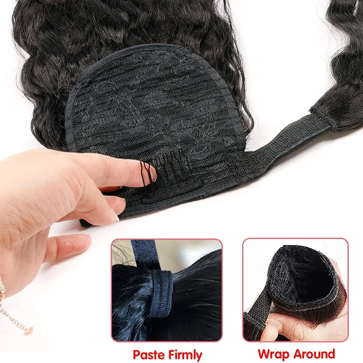 Cranberry Clip in Ponytail Hair Extension Water Wave