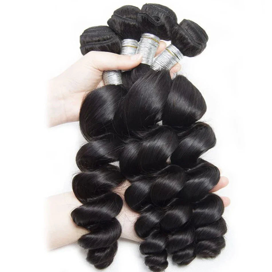 Loose Wave Hair Bundles with Frontals 13x4 Malaysian