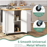 Rolling Kitchen Island Cart With Folding Drop Leaf