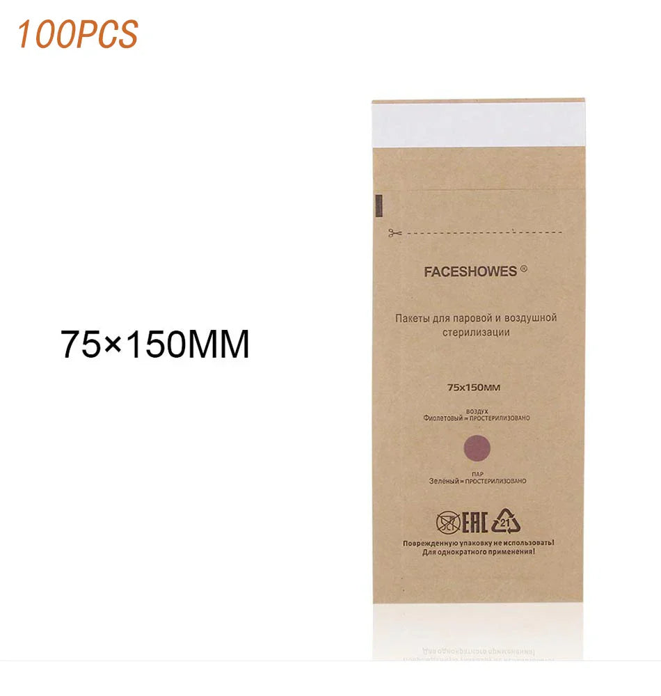 100/200/300PCS Kraft Paper Cleaning Bag High Temperature Disinfection