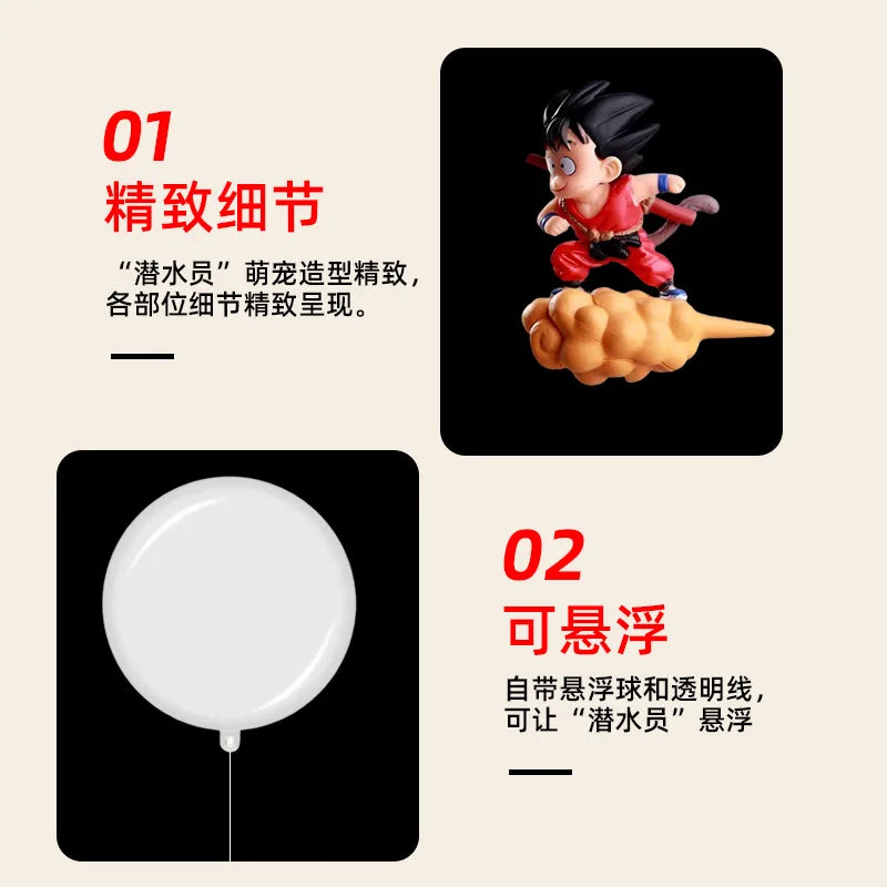 Aquarium Decor Accessories Son-Goku Sitting on The Cloud