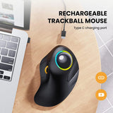ProtoArc EM03 Wireless Bluetooth Trackball Mouse Rechargeable Ergonomic