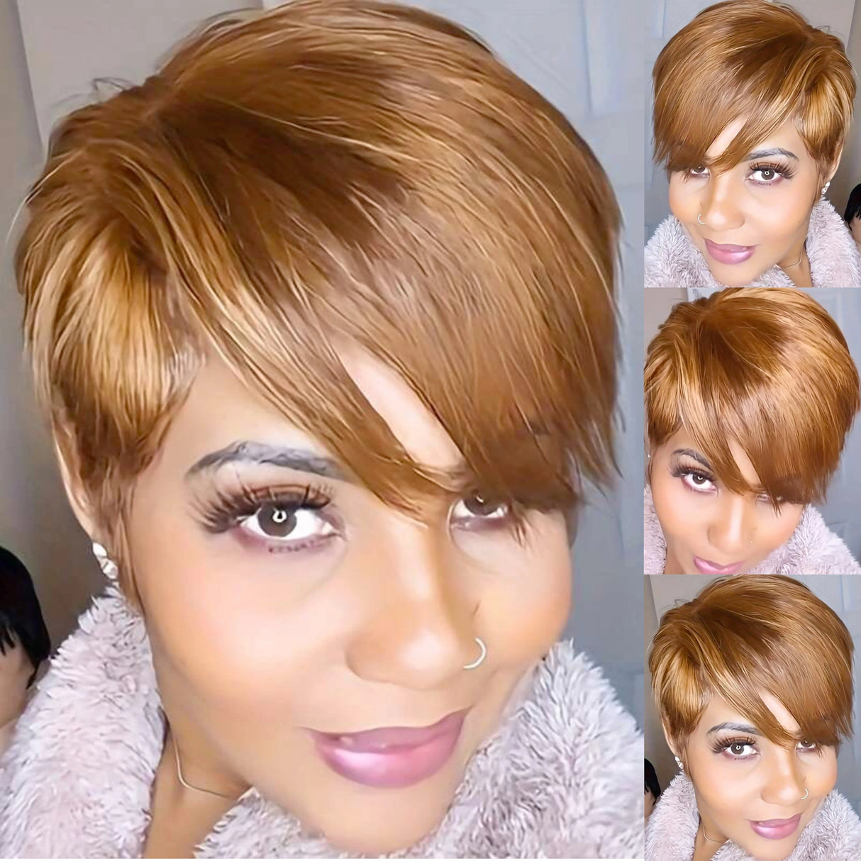 WIGERA Highlight Synthetic Pixie Cut Wigs Short Hairstyles