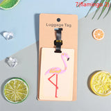 1PC Cute Cartoon Hawaiian Flamingo Silicone Luggage Tag