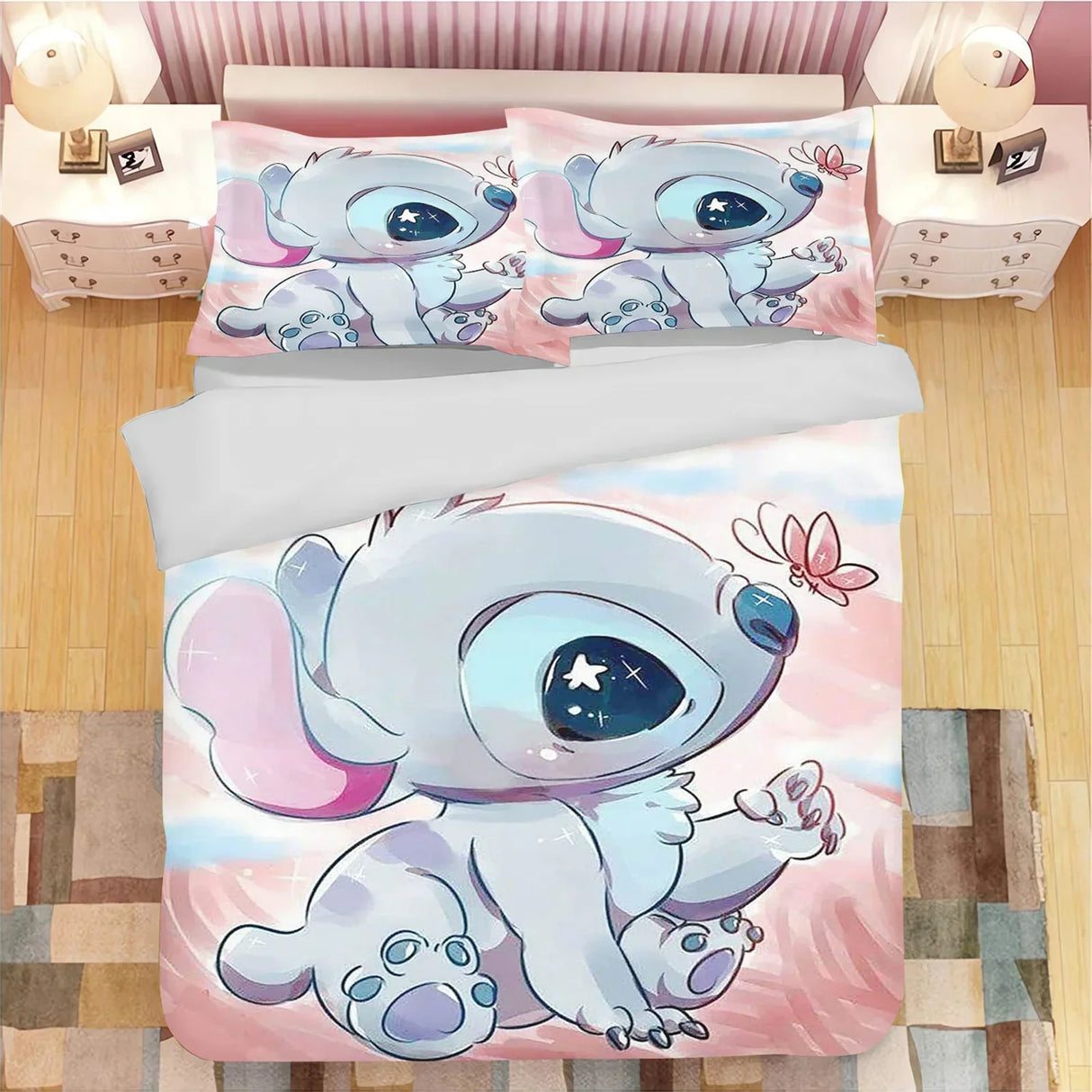 Stitch Bedding Set Cute Printed Cartoon Quilt Cover