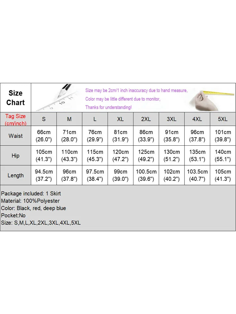 Plus Size VONDA Women High Waist Long Skirts