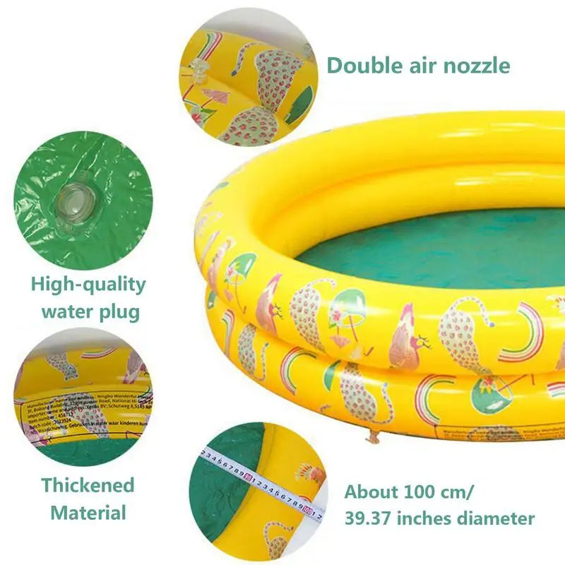 Kids Inflatable Swimming Pool PVC Round Pineapple Printed