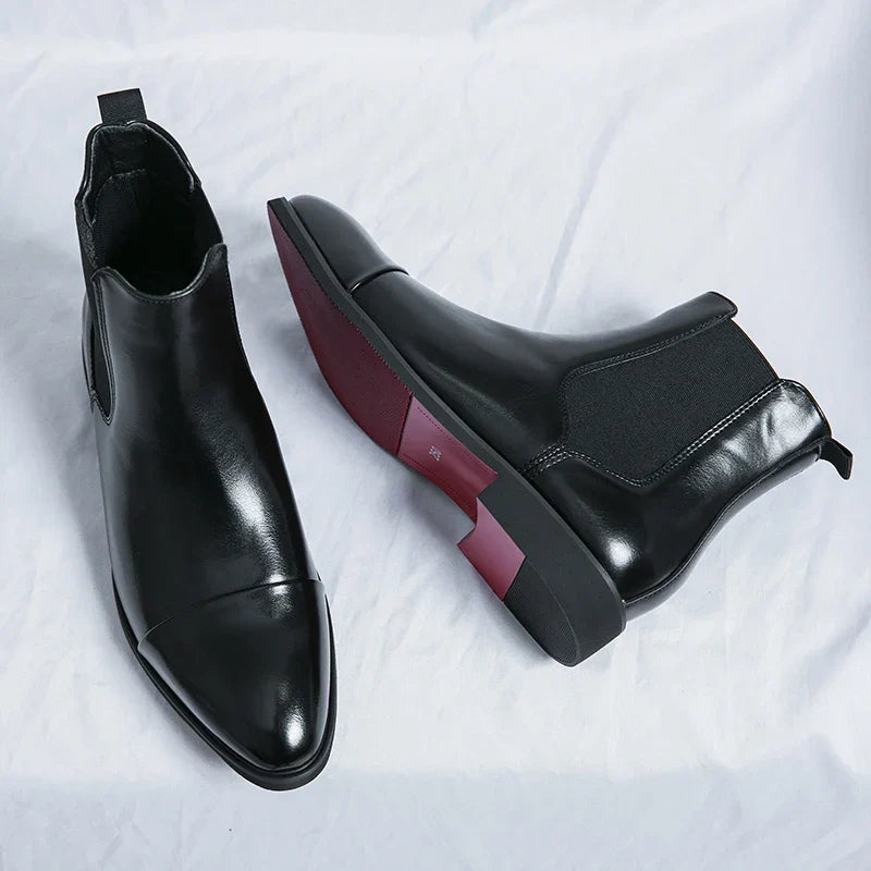 Chelsea Boots for Men Red Sole Pu Ankle