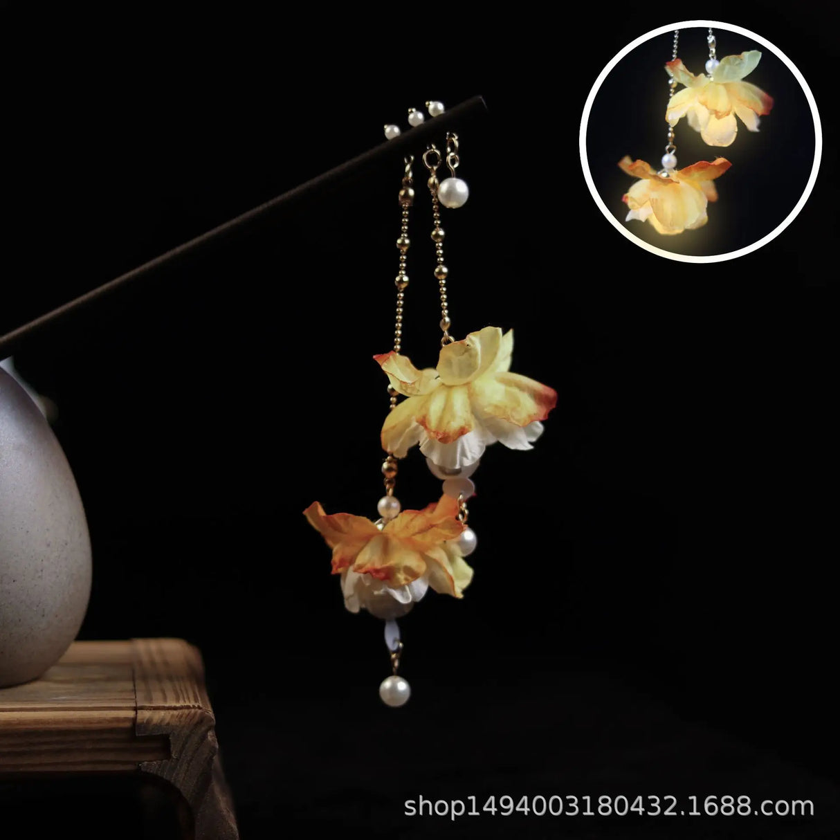 Antique Luminous Hair Sticks Chinese Hanfu Hair Accessories