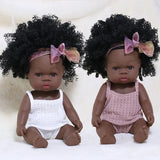 35cm Newborn Reborn African Doll Baby Simulation Soft